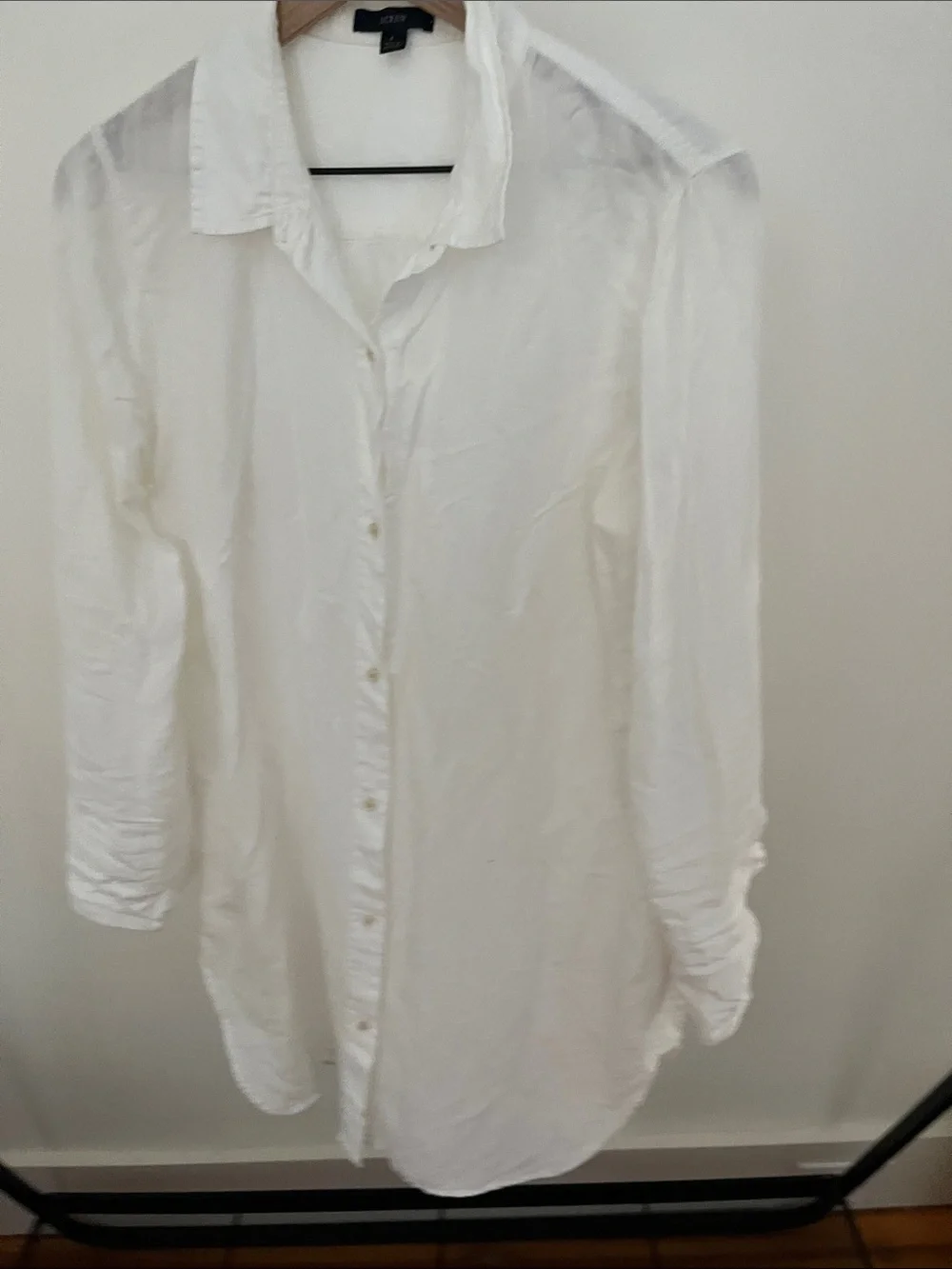 J-Crew Cover Up Relaxed-fit beach shirt in linen-cotton blend